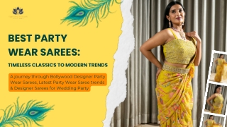 Best Party Wear Sarees: Bollywood Glamour to Wedding Elegance