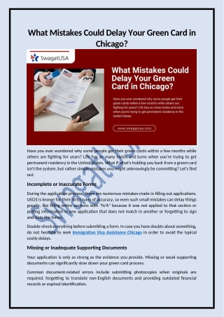 What Mistakes Could Delay Your Green Card in Chicago?