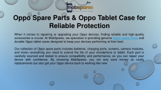 Oppo Spare Parts & Oppo Tablet Case for Reliable Protection