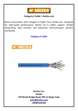 Category 6 Cable | Heizka.com