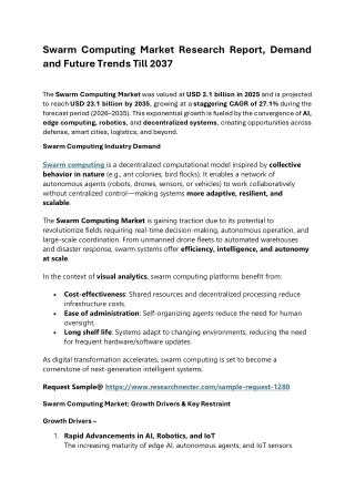 Swarm Computing Market Research Report