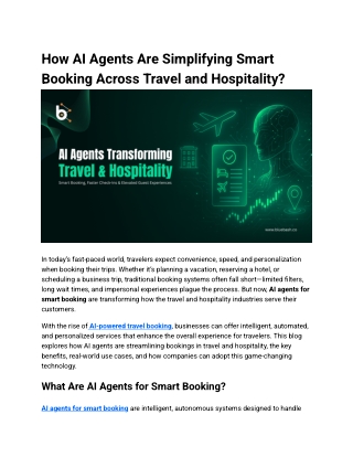 Personalized Smart Booking with AI Agents | Bluebash