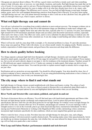 Chicago Red Light Therapy: A Neighborhood-by-Neighborhood Guide