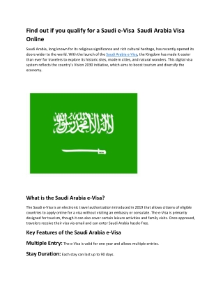 Find out if you qualify for a Saudi e Visa  Saudi Arabia Visa Online