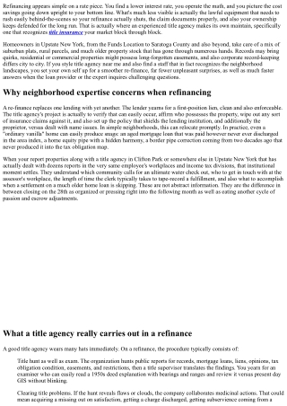 The Perks of Working with a Title Agency Near Me for Refinancing