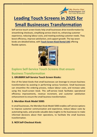 Leading Touch Screens in 2025 for Small Businesses Transformation