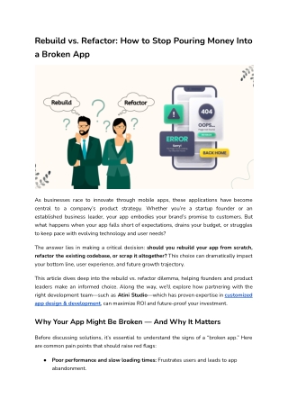 Rebuild vs. Refactor_ How to Stop Pouring Money Into a Broken App