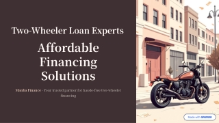 Two-Wheeler Loan Experts | Affordable Financing Solution | Manba Finance