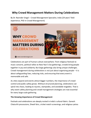 Why Crowd Management Matters During Celebrations