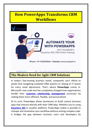 Microsoft Dynamics CRM Online Training | CRM Training Institute