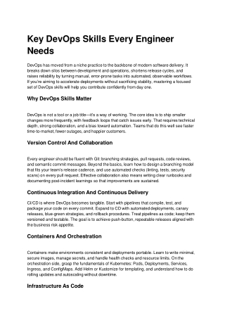 Key DevOps Skills Every Engineer Needs