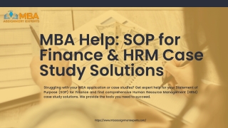 MBA Help SOP for Finance & HRM Case Study Solutions