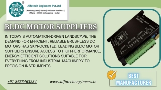 Smooth Motion Solutions BLDC Motor Suppliers Empowering Precision Applications