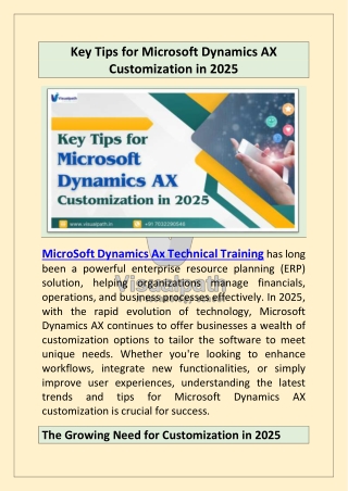 Upgrade Skills with MicroSoft Dynamics Ax Technical Training