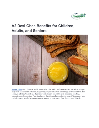 A2 Desi Ghee Benefits for Children, Adults, and Seniors