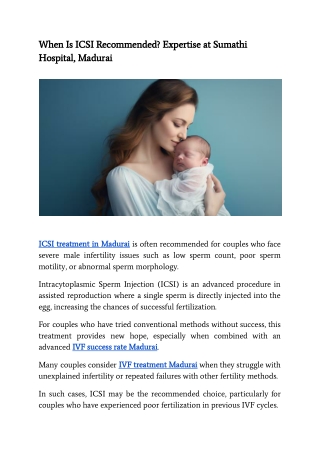 When Is ICSI Recommended_ Expertise at Sumathi Hospital, Madurai