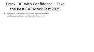 Excel Your Preparation with CAT Mock Test 2025: EaseToLearn