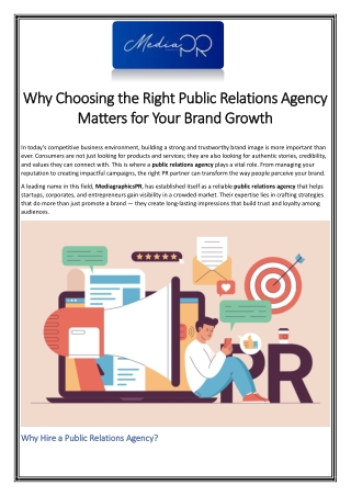 Why Choosing the Right Public Relations Agency Matters for Your Brand Growth