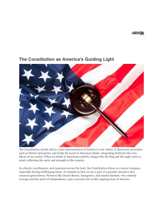 The Constitution as America’s Guiding Light
