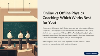 online vs offline physics coaching which works best for you