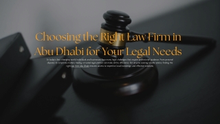 Choosing the Right Law Firm in Abu Dhabi for Your Legal Needs