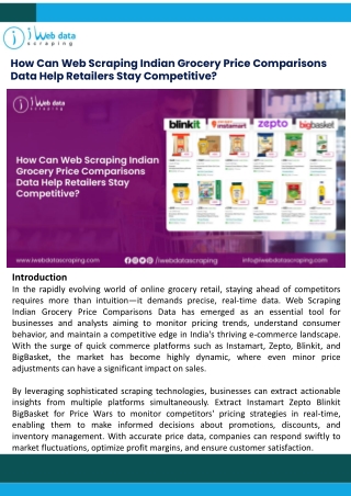 How Can Web Scraping Indian Grocery Price Comparisons Data Help Retailers Stay Competitive