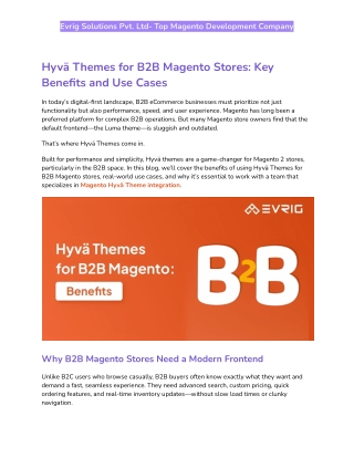 Hyvä Themes for B2B Magento Stores_ Key Benefits and Use Cases