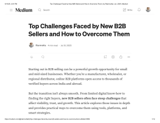 Top Challenges Faced by New B2B Sellers and How to Overcome Them