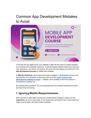 common app development mistakes