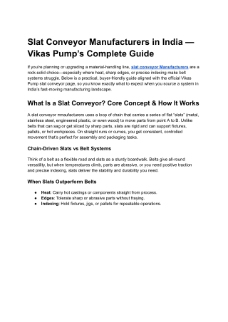 Slat Conveyor Manufacturers, Suppliers, exporters in delhi, India