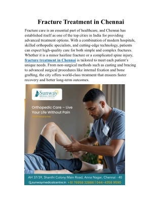 Fracture Treatment in Chennai