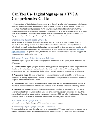 Restaurant Digital Signage-Blog