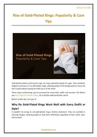 Rise of Gold-Plated Rings Popularity & Care Tips