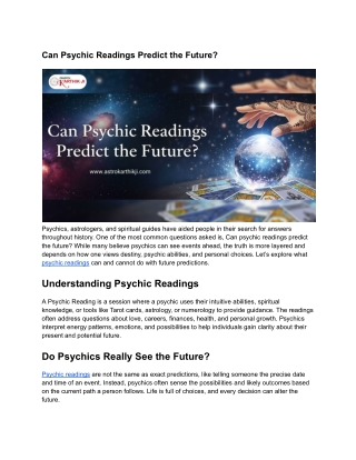Can Psychic Readings Predict the Future_