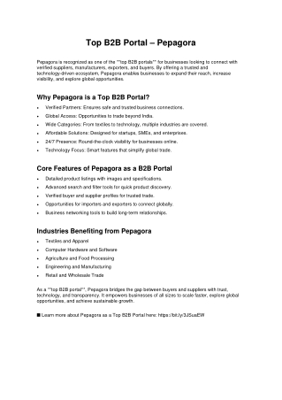 Pepagora – The Top B2B Portal for Global Trade