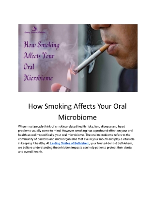 How Smoking Affects Your Oral Microbiome