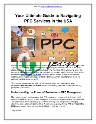 Your Ultimate Guide to Navigating PPC Services in the USA