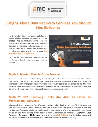 5 Myths About Data Recovery Services You Should Stop Believing