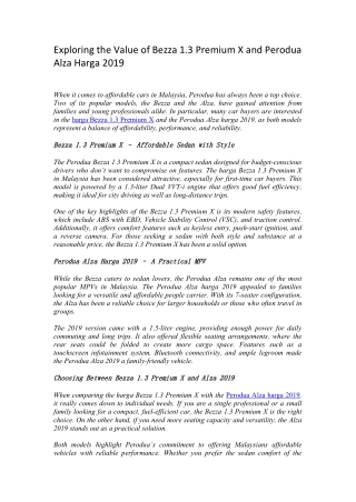 Harga Perodua Myvi SE 1.5 Auto | Perodua