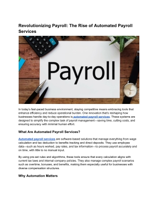 Revolutionizing Payroll_ The Rise of Automated Payroll Services