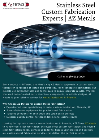 Stainless Steel Custom Fabrication Experts | AZ Metals