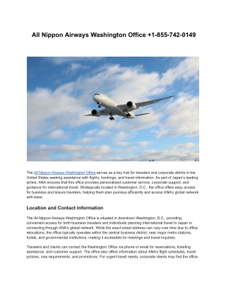 All Nippon Airways Washington Office