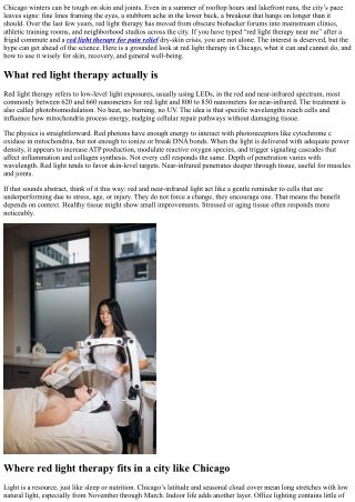 Glow Up in the Windy City: Red Light Therapy in Chicago