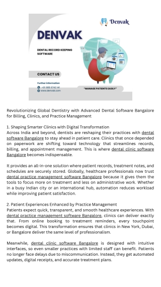 Dental practice management software Bangalore