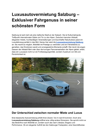 Luxusautovermietung Salzburg
