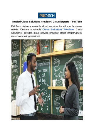 Trusted Cloud Solutions Provider _ Cloud Experts – Pal.Tech