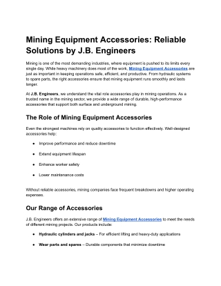 Mining Equipment Accessories_ Reliable Solutions by J