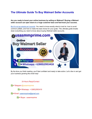 The Ultimate Guide To Buy Walmart Seller Accounts