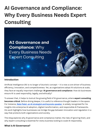 AI Governance and Compliance: Why Every Business Needs Expert Consulting