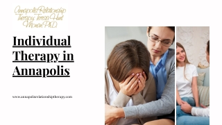 Individual Therapy in Annapolis – Simple, Supportive Care for Your Relationships